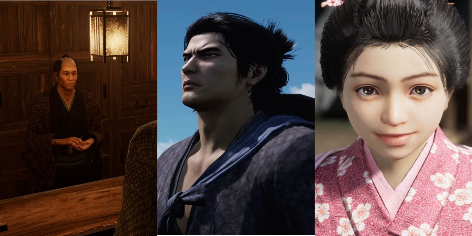 Karaoke Owner, Ryoma, and Haruka from Like a Dragon Ishin