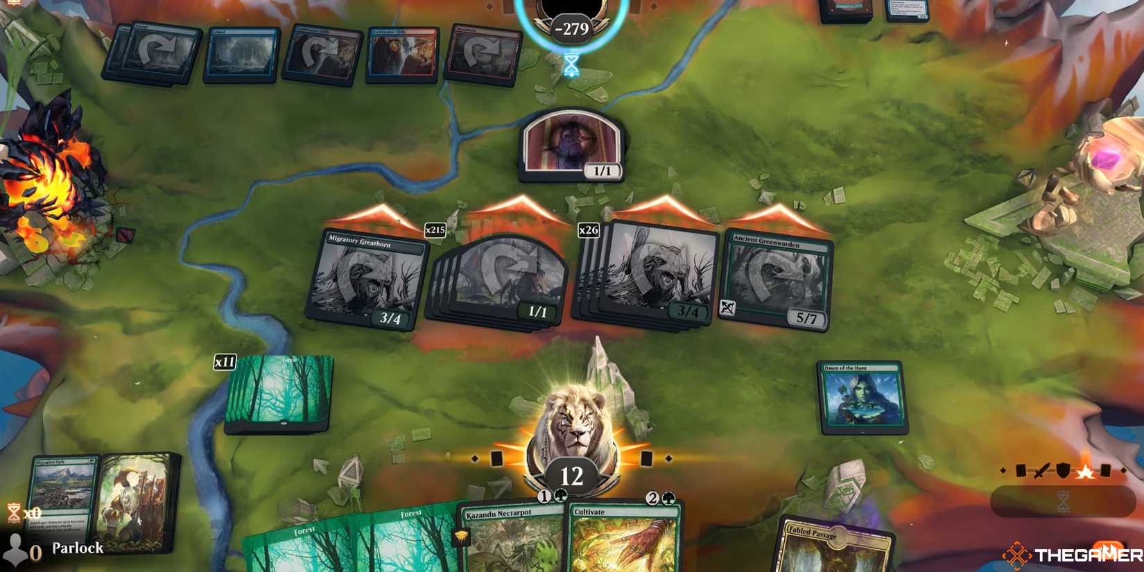 Attacking with a horde of Scute Swarms in MTG arena