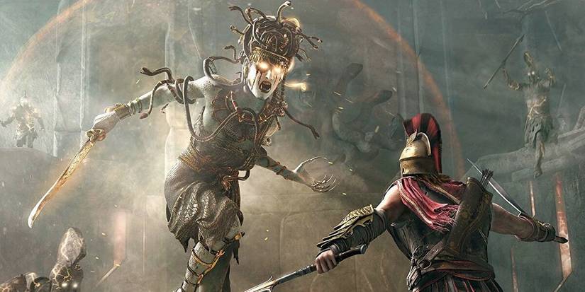 Alexios faces off against Ligeia in Assassin's Creed Odyssey.