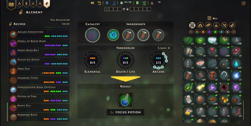All Alchemy Crafting Recipes For SpellForce: Conquest Of Eo