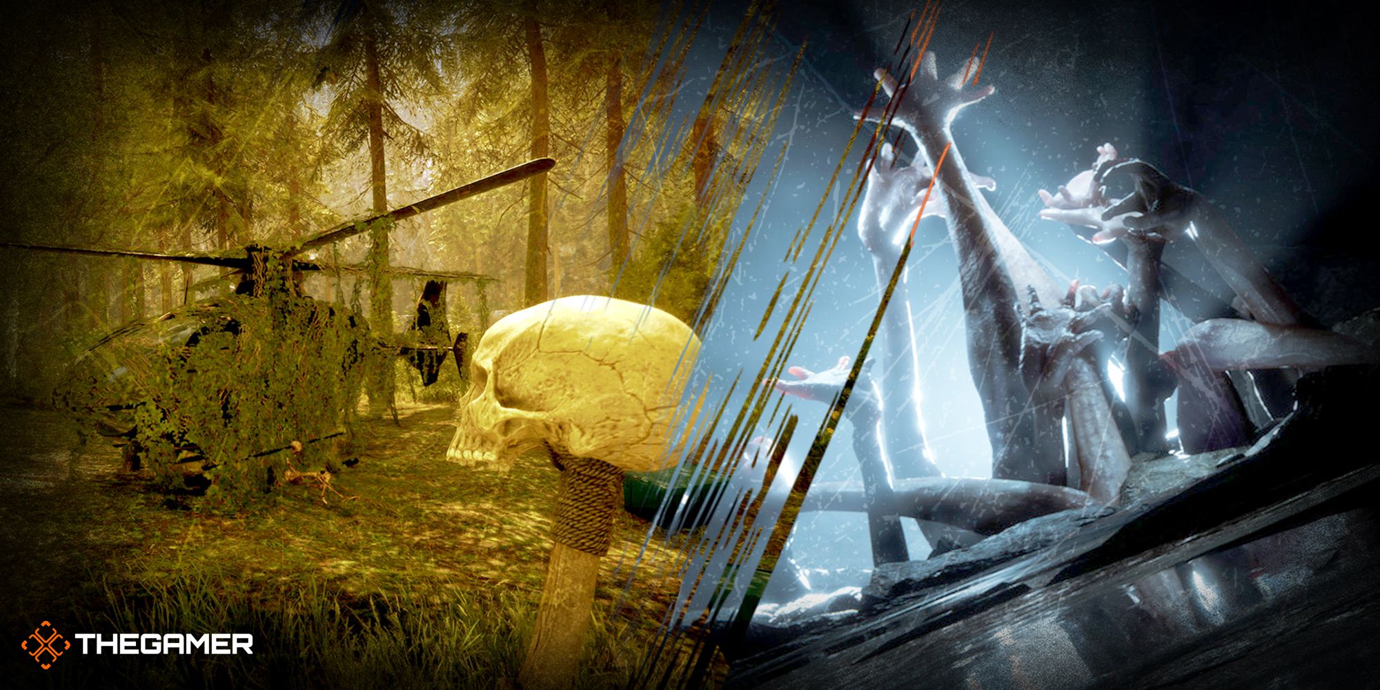 Art and screen shot from Sons Of The Forest.