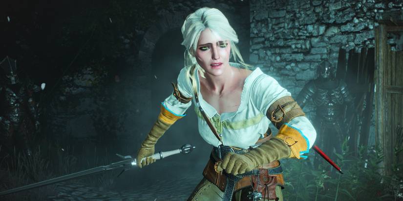 Ciri In The Witcher 3 during the invasion of the Wild Hunt debating whether or not she's going to fight to save Vesemir.