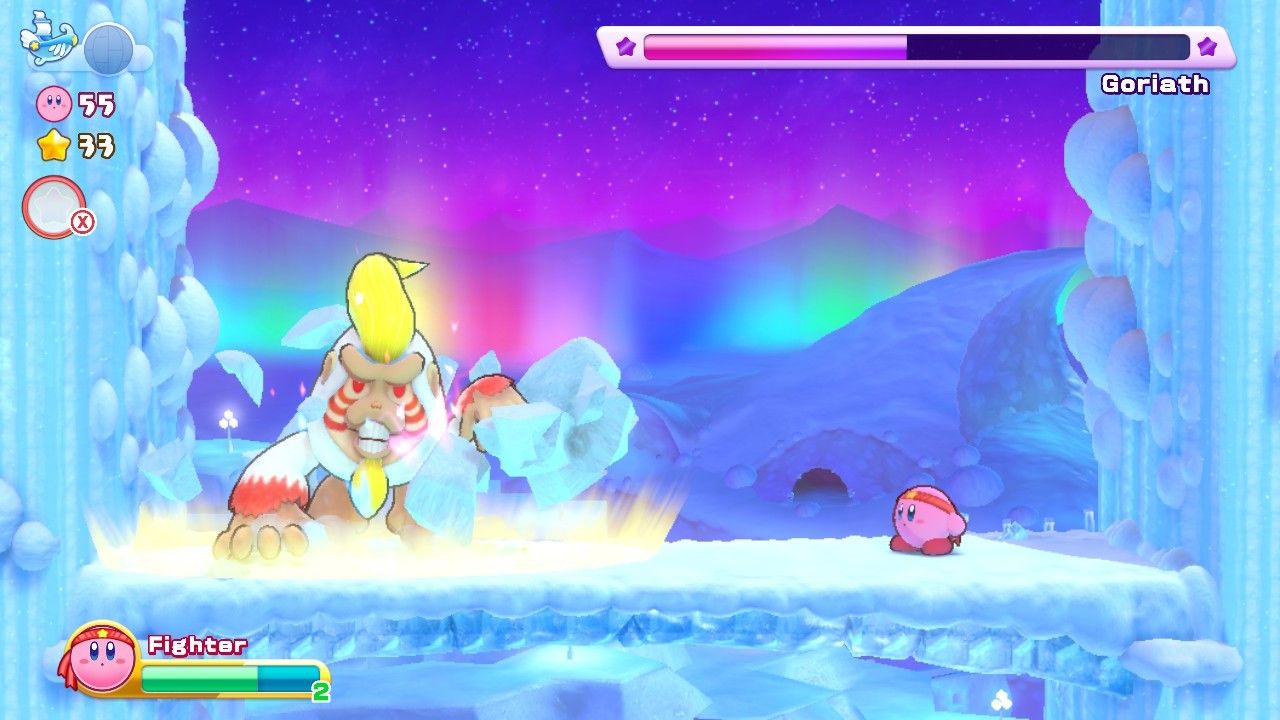 How To Defeat Goriath In White Wafers Stage Six Of Kirby's Return