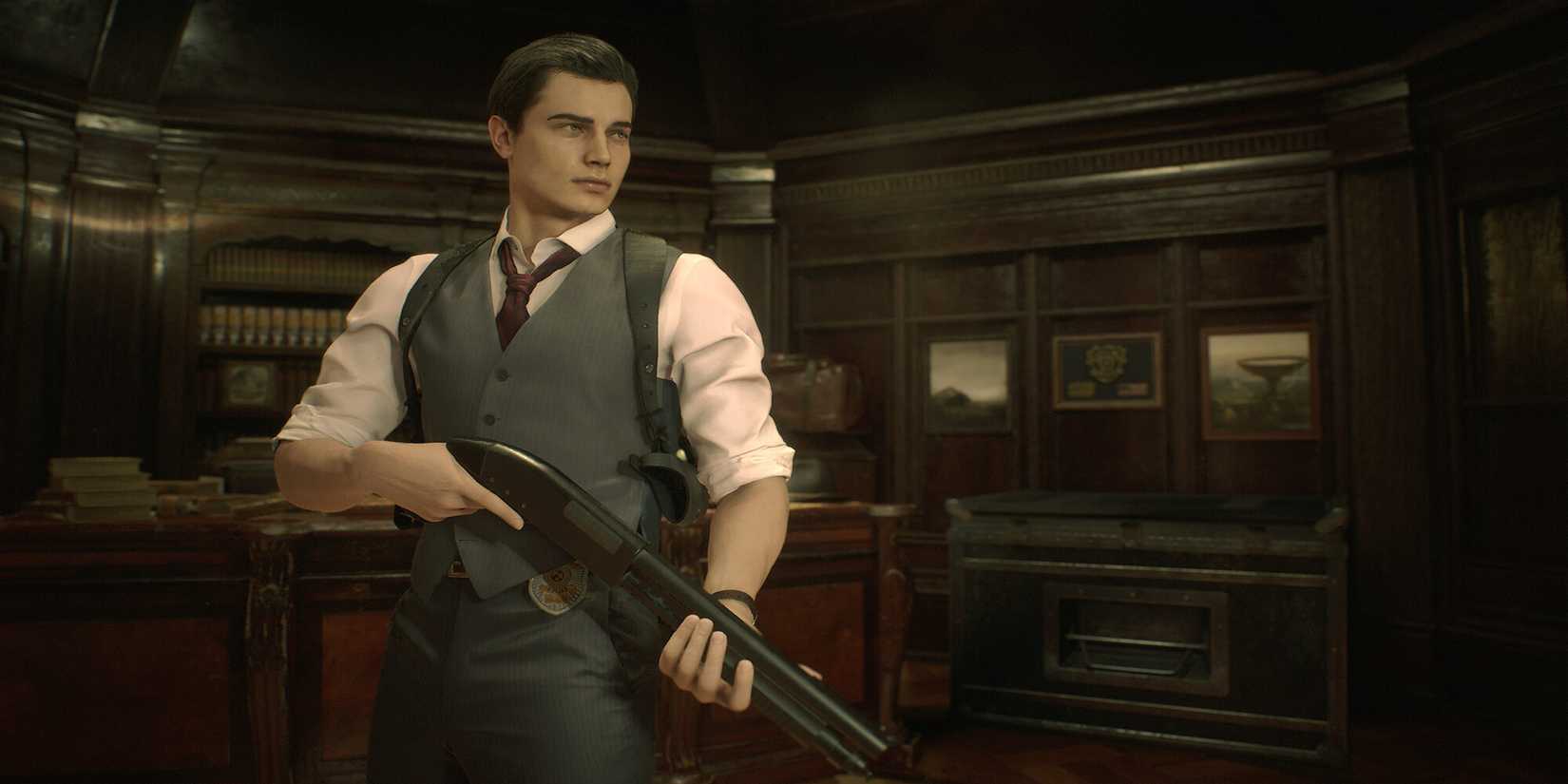 Screenshot of Noir Leon in Resident Evil 2.