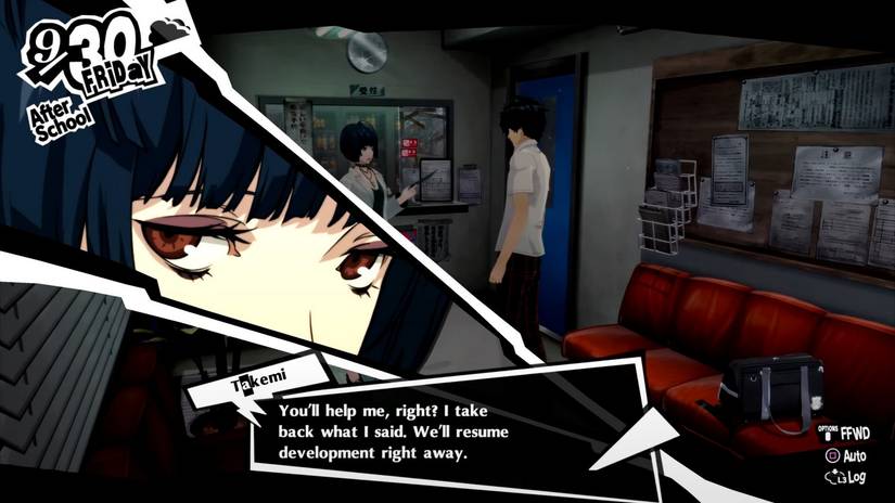 Takemi e Joker nella clinica mentre preparano una medicina sperimentale in Persona 5 Royal