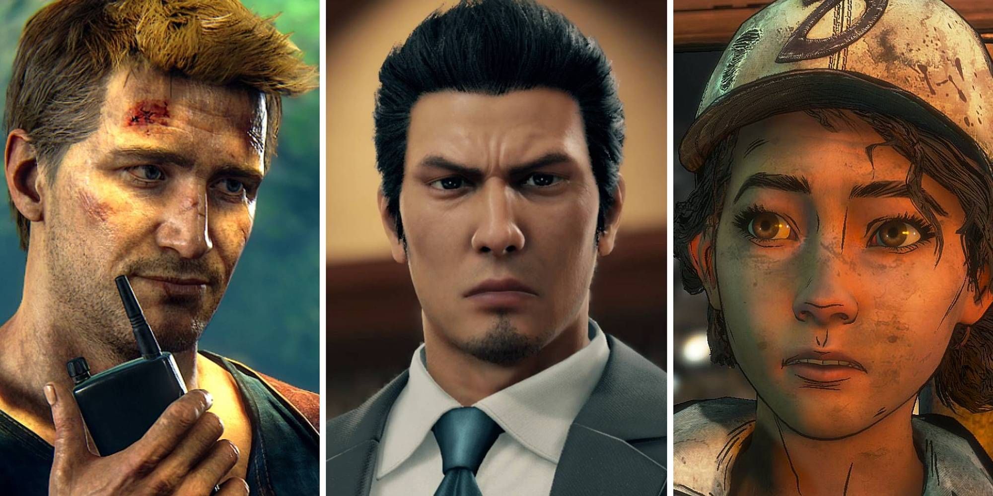 Nathan Drake, Kiyru Kazuma, and Clementine