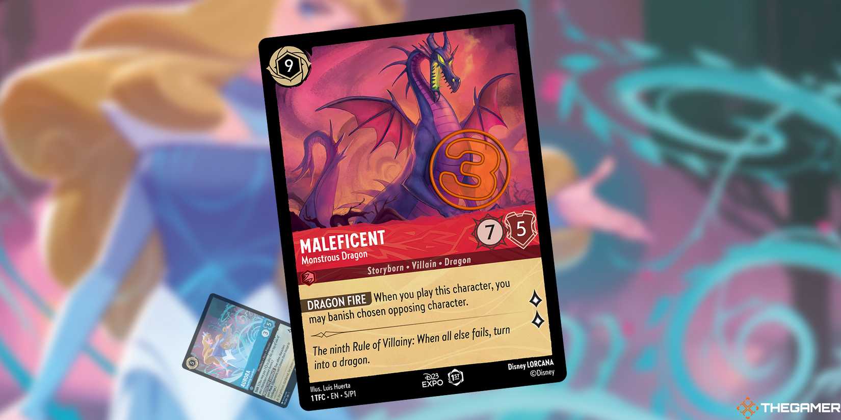 maleficent lorcana card Maleficent Monstrous Dragon 113/204 Legendary Foil