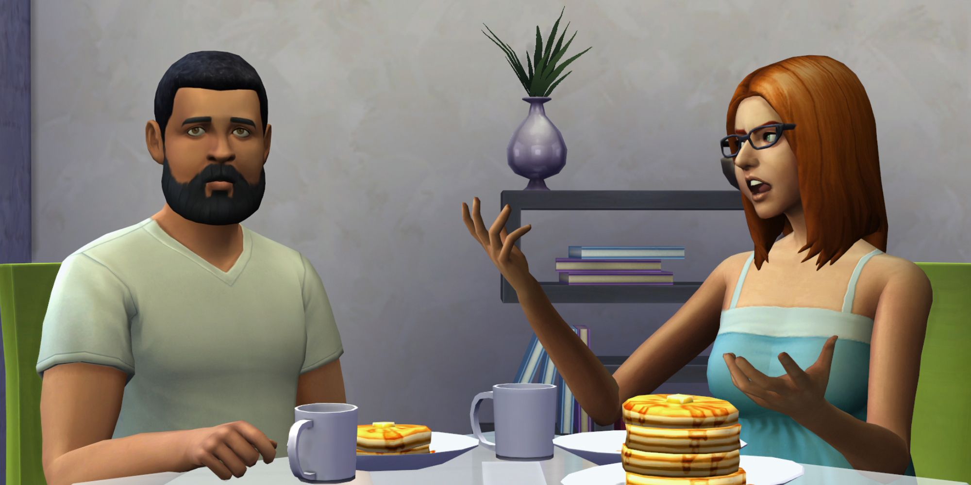 Sims 4 base game pancakes sat together