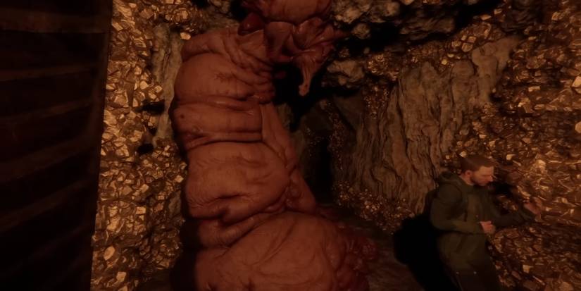 Sons of the Forest: The Slug Mutant Outside Of The Golden Cube And Timmy
