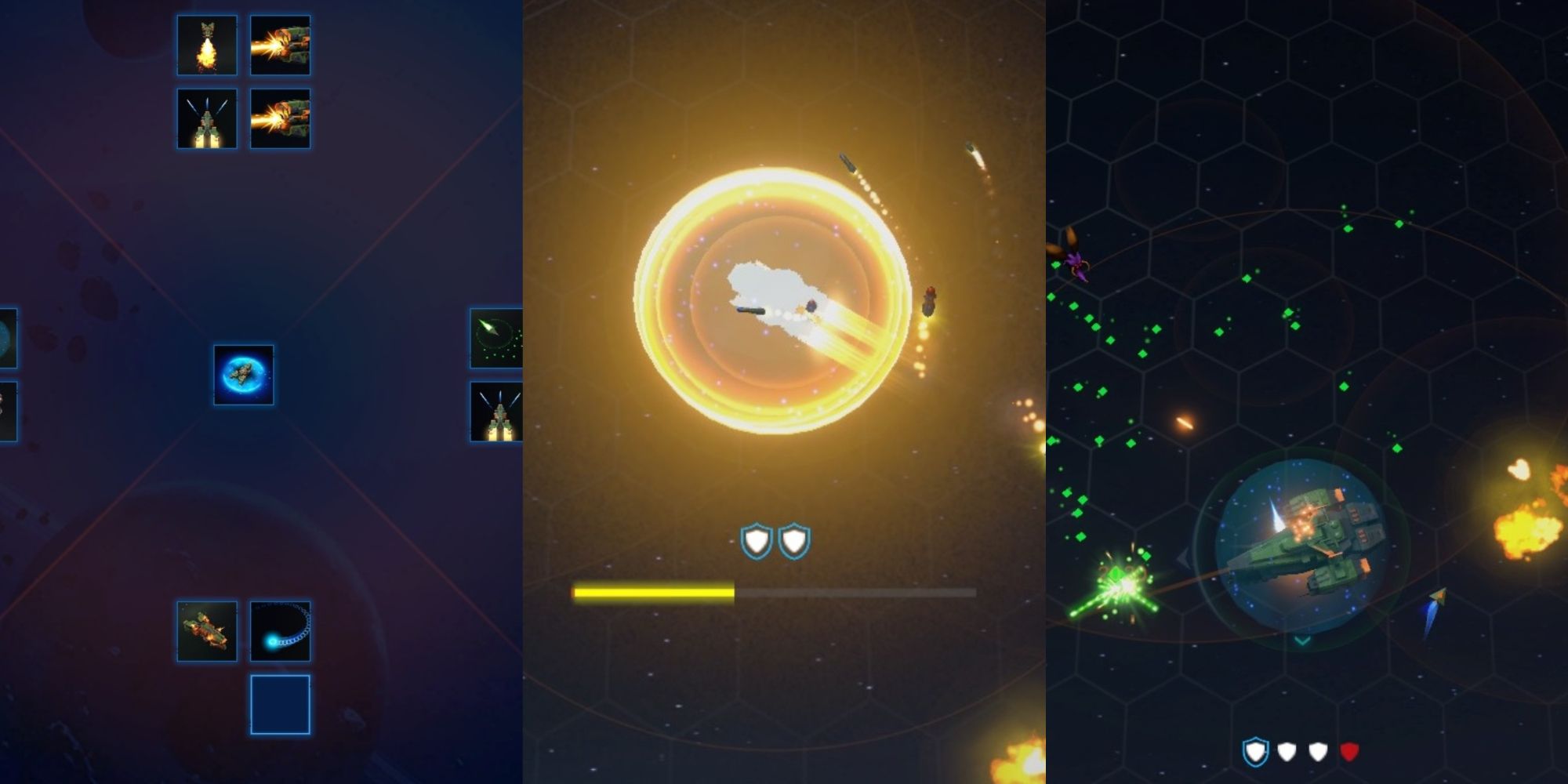 split image gameplay screenshots of Star Survivor