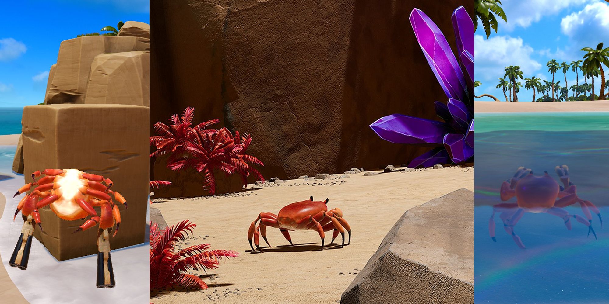 A Split Image Depicting Scenes From Crab Champions