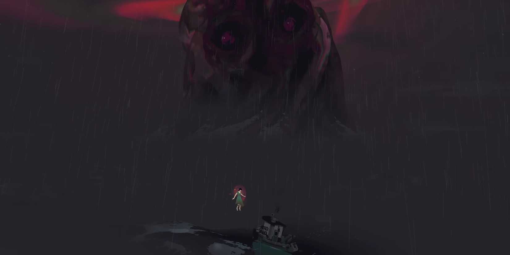 Dredge: Giant Demon Rising From The Ocean In Front Of The Fishing Boat