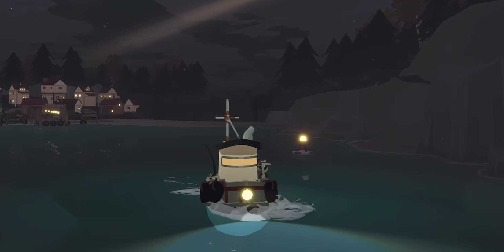Dredge - The Fishing Boat leaving the marrows at night.