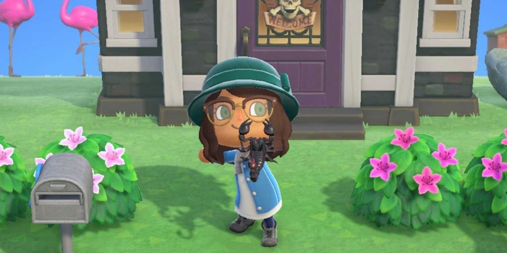 A player showing off his scorpion in Animal Crossing: New Horizons.
