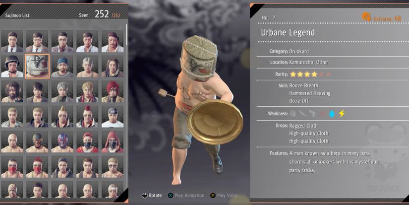 The Most Hilarious Sujidex Entries In Yakuza: Like A Dragon