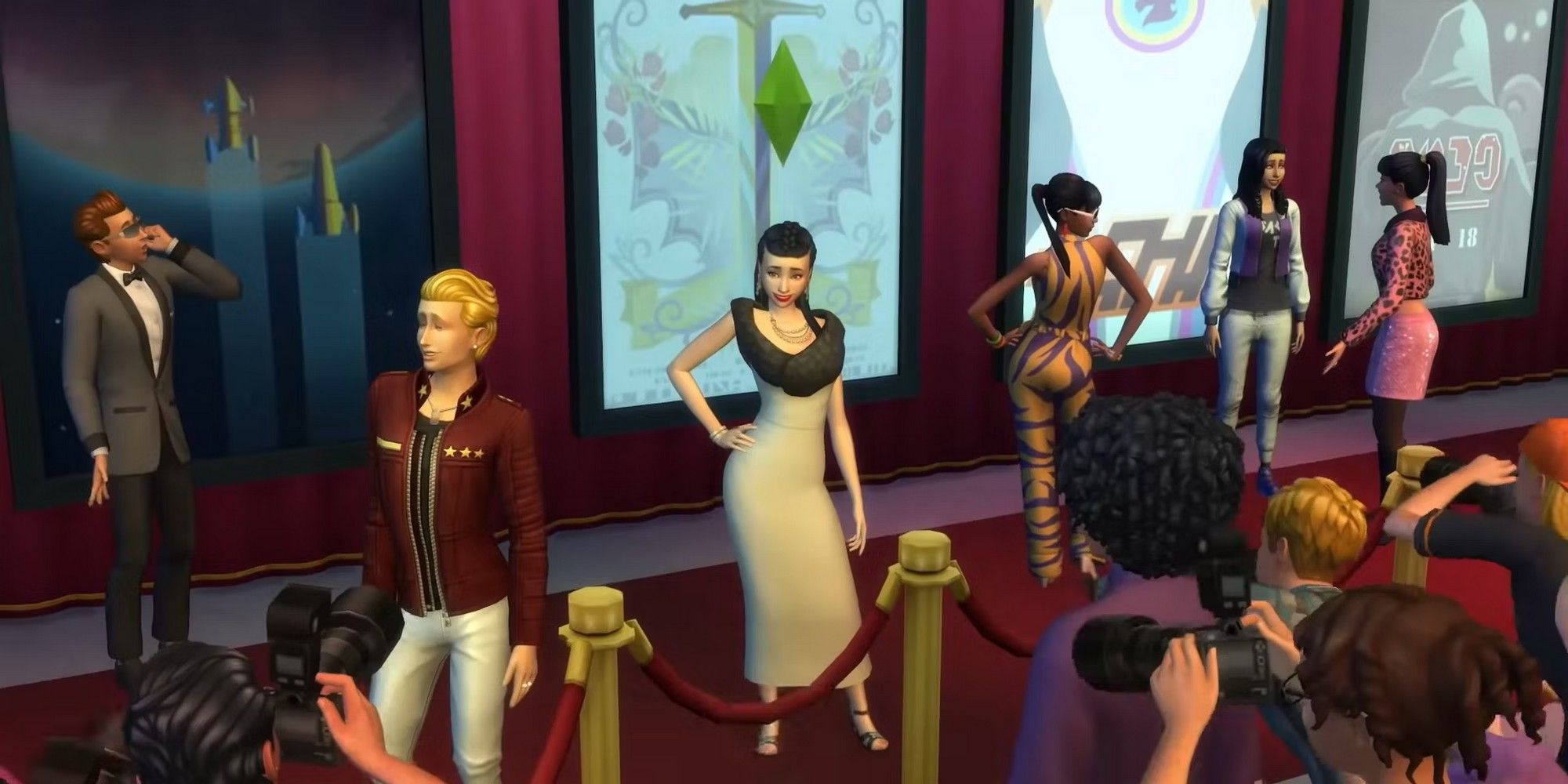 several sims on the red carpet with paparazzi how to win starlight accolades sims 4
