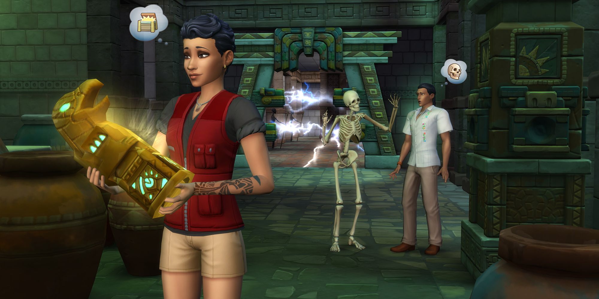 Sims 4 jungle adventure in a temple