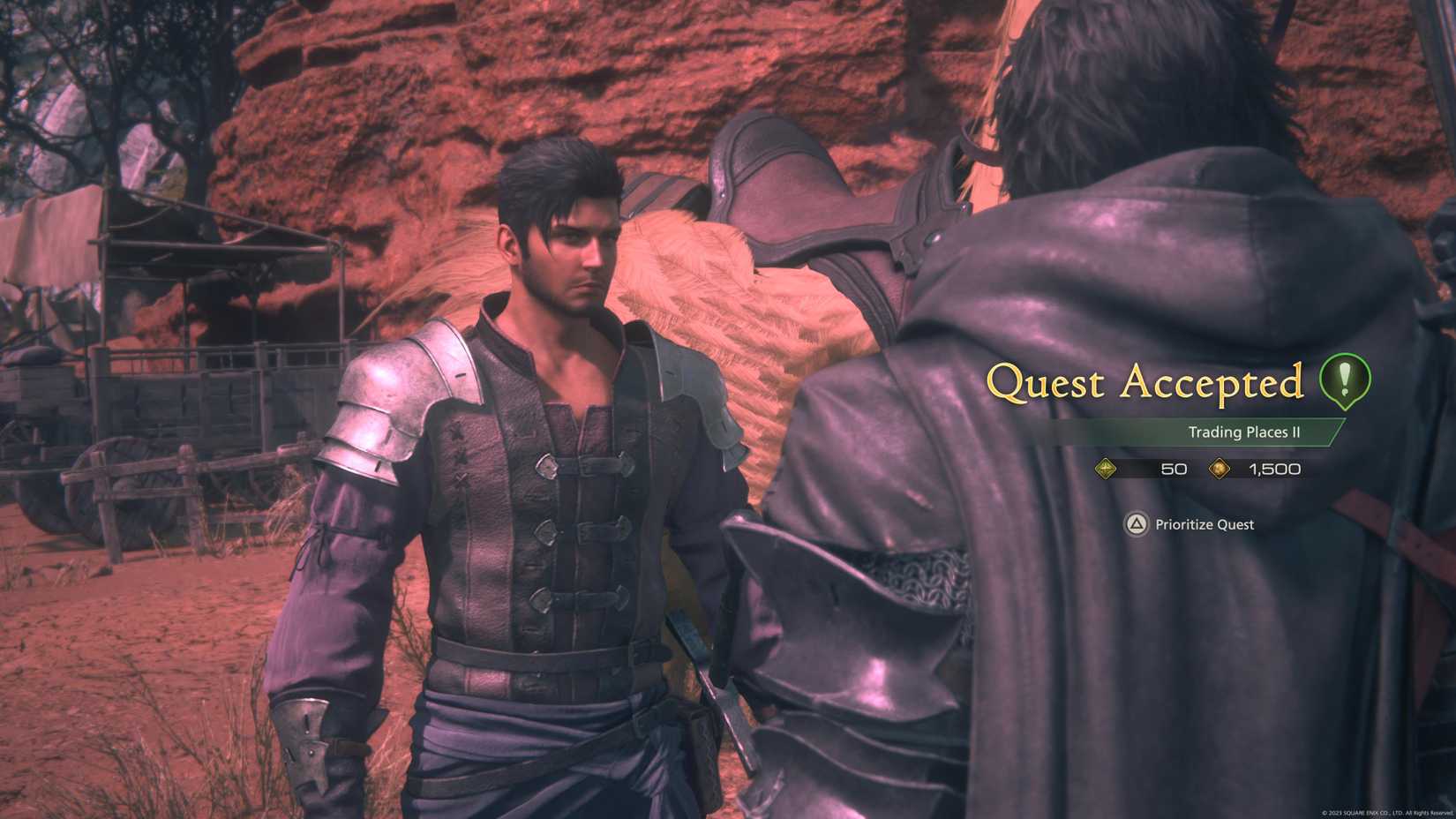 Accepting a quest from Theodore in Final Fantasy 16/