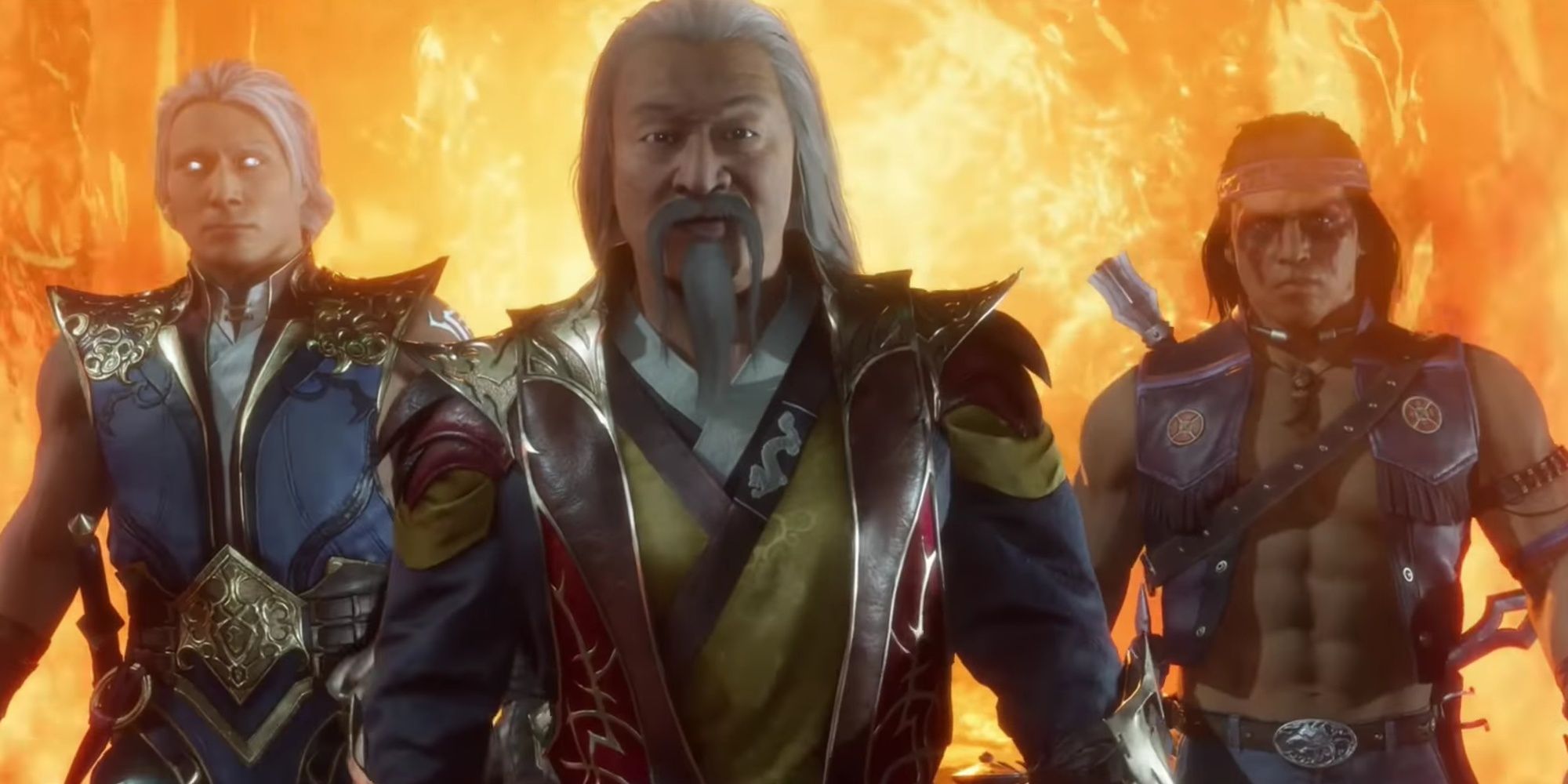 Personagens icônicos da franquia Mortal Kombat em destaque.