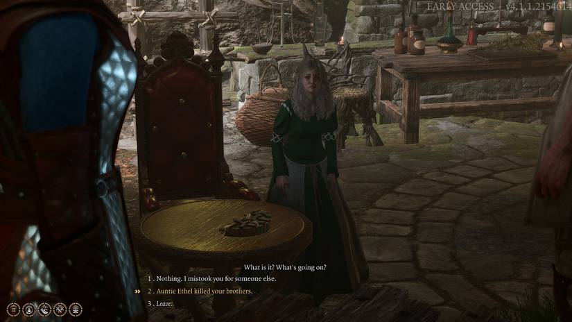 Baldur's Gate 3: Mayrina in Auntie Ethel's Teahouse