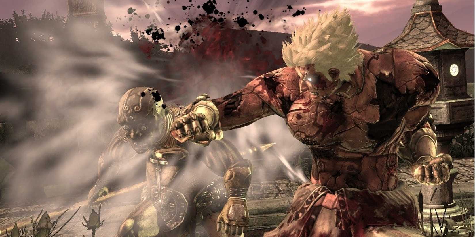 Asura beats one of the creatures sent by the Seven Gods after him in Asura's Wrath