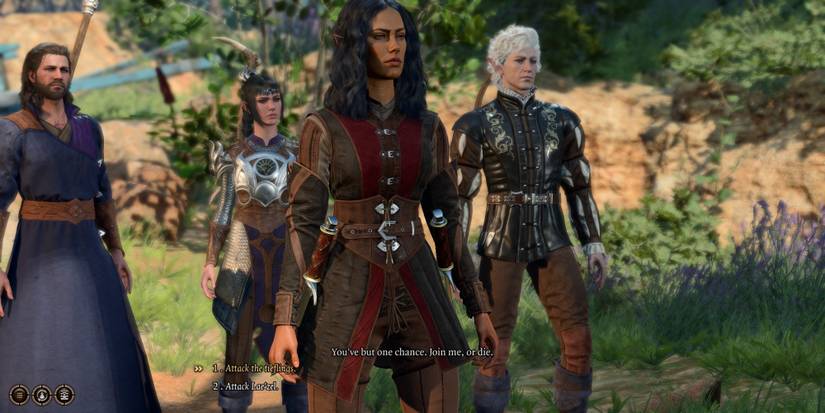 baldurs gate 3 player character with astarion, gale, and shadowheart