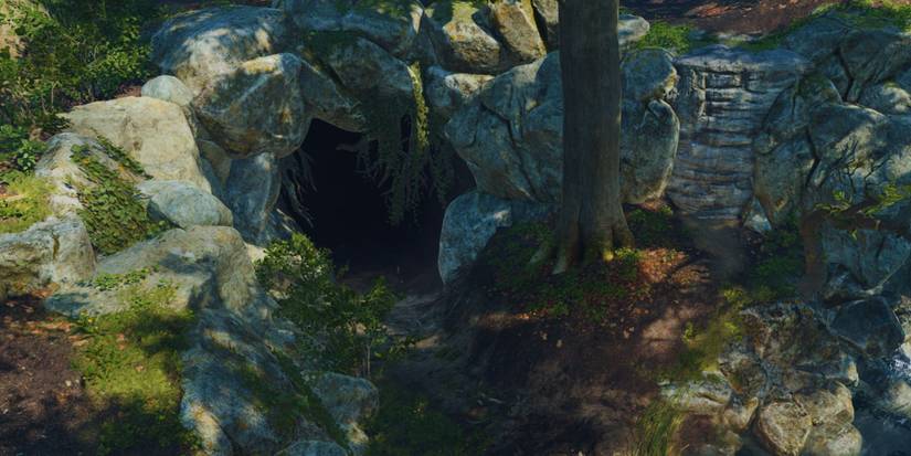 The entrance to the Owlbear Cave in Baldur's Gate 3