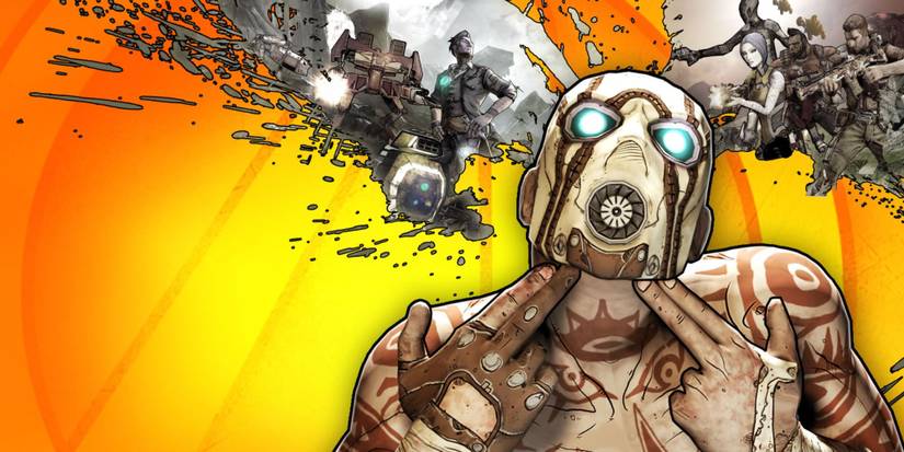 Borderlands 2 psycho pointing their fingers to their neck and forming clouds showing other characters