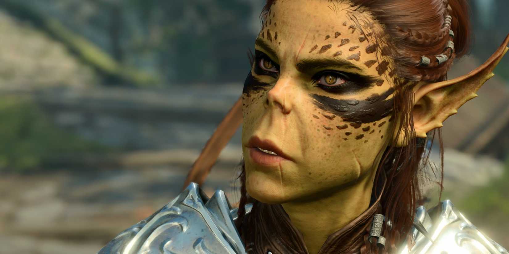 Cutscene with Lae'zel Kämpen crossed in Baldur's Gate 3.