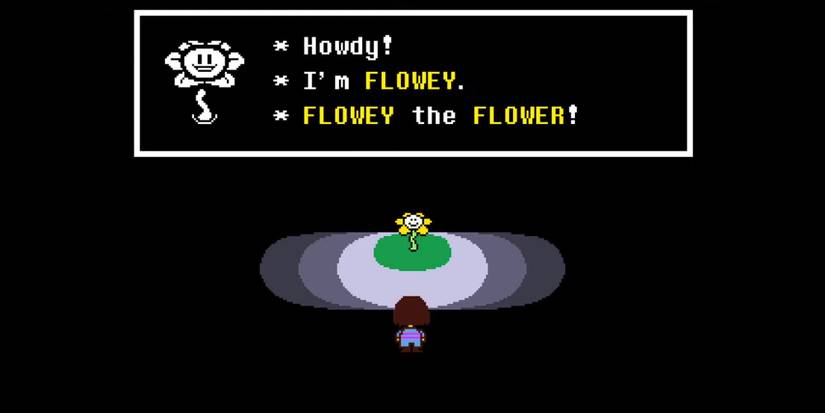 Meeting Flowey At The Very Start Of The Game In Undertale