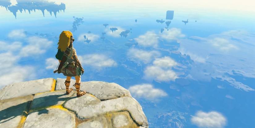 tears of the kingdom link looking out to sky islands