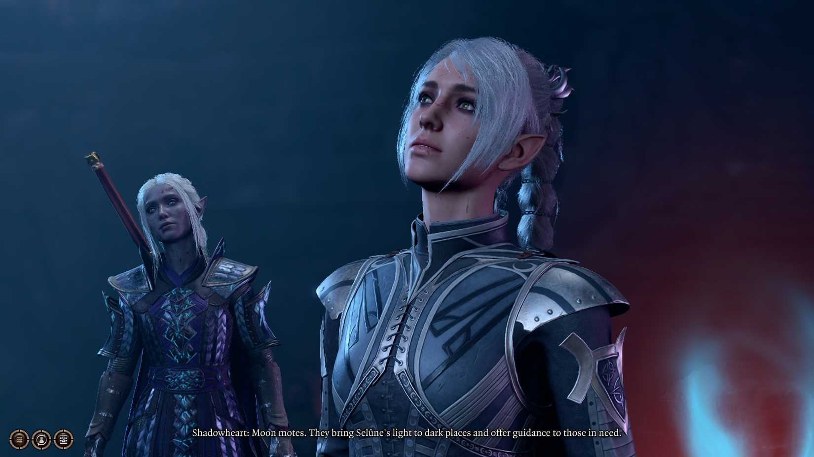 Shadowheart explains that her parents became motes of the moon to guide her.