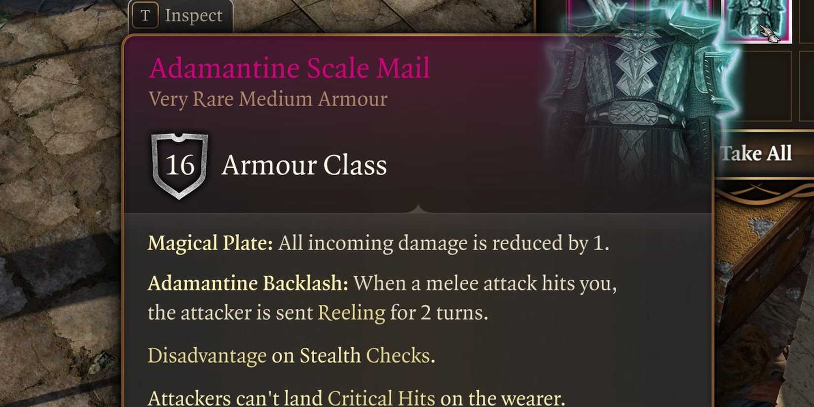 Baldur's Gate 3 Adamantine Scale Mail