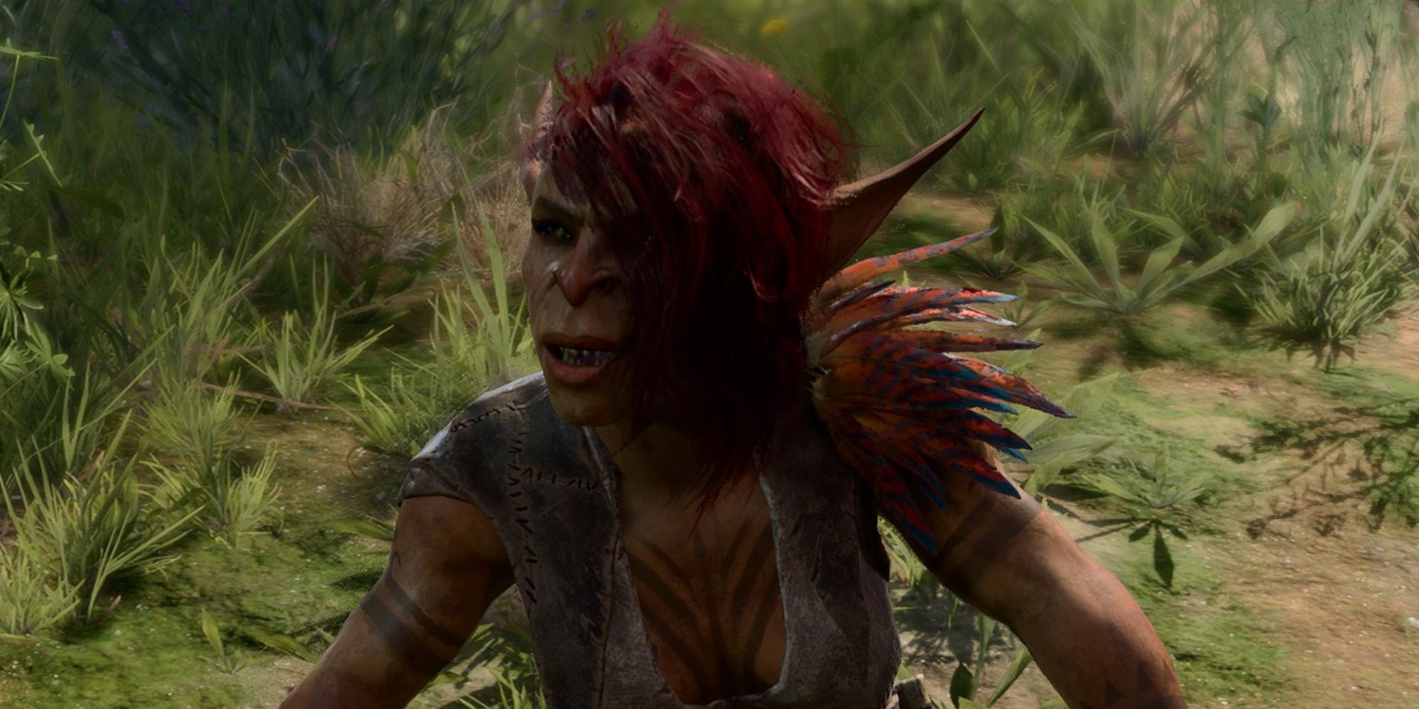 Sazza the goblin in the forest in Baldur's Gate 3