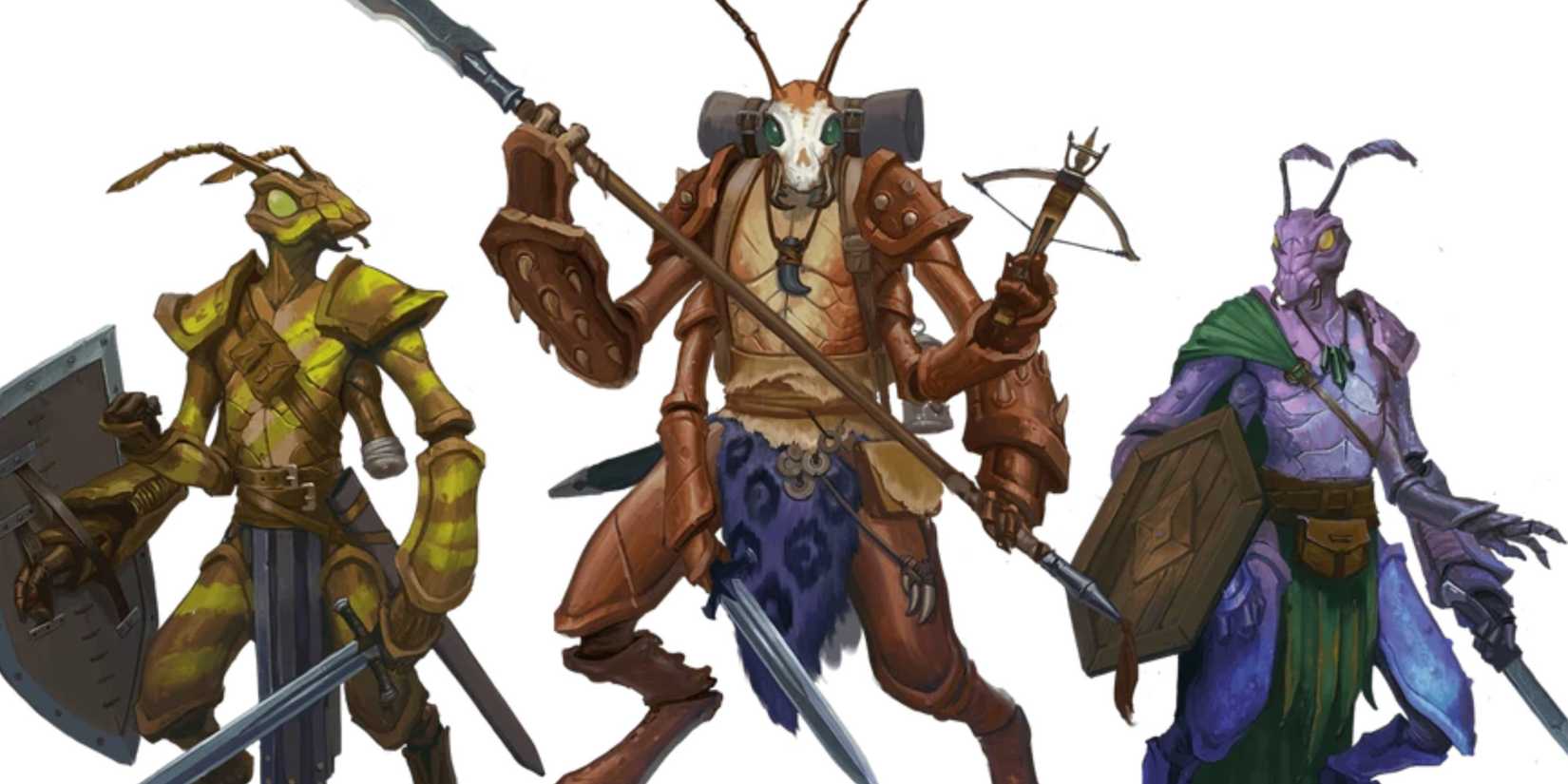 Three members of the Three-Krin species from the dungeon and dragon spelljammer