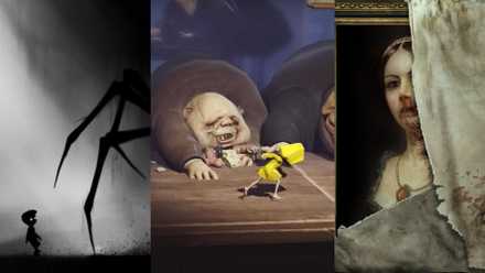 Horror Puzzle Games Featured Split Image Limbo, Little Nightmares, and Layer Of Fear