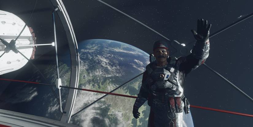 starfield waving in front of planet