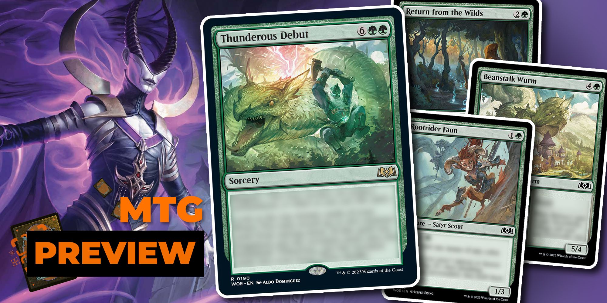 Wilds Of Eldraine Spoilers: Thunderous Debut, Beanstalk Wurm