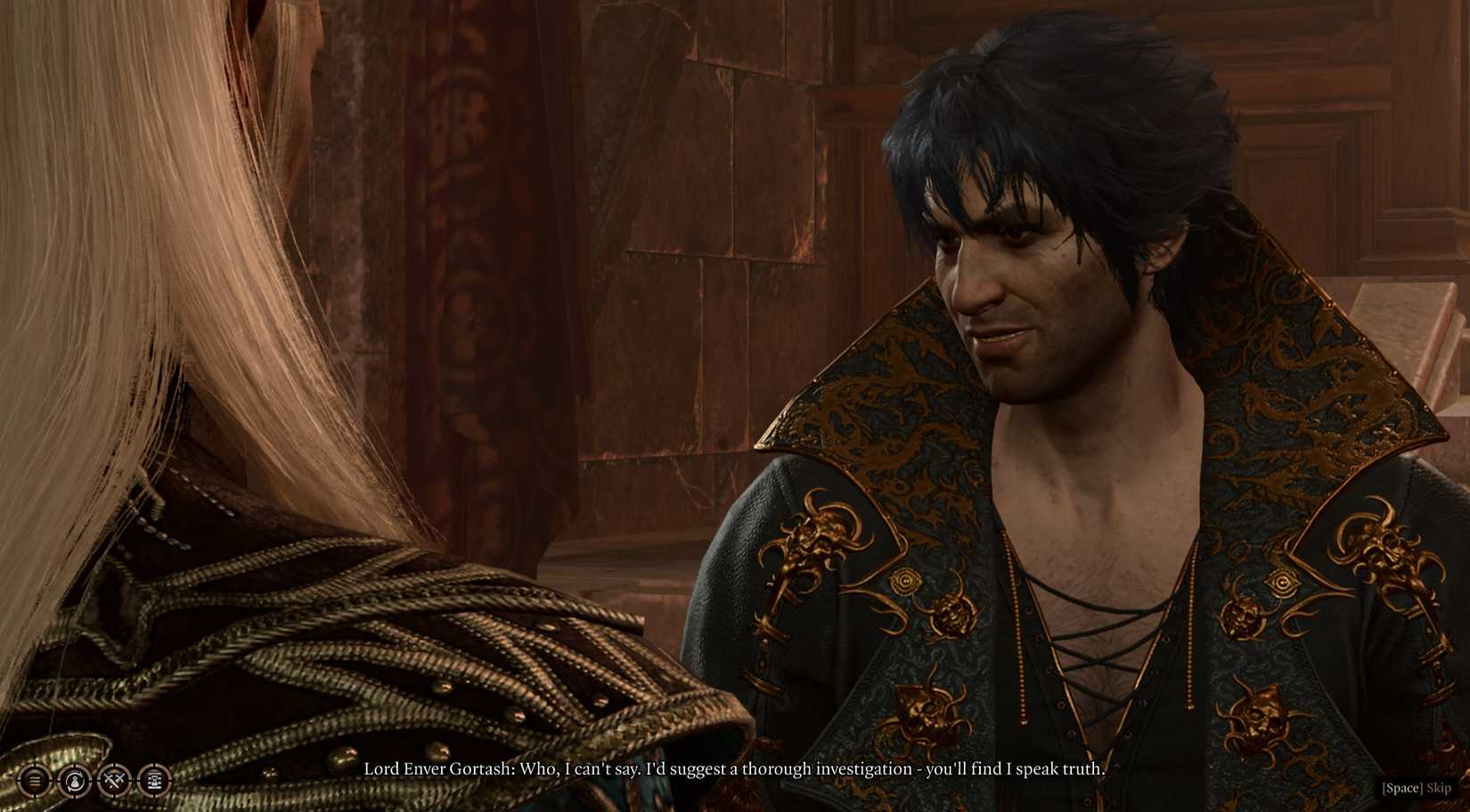 Gortash trying to talk the player character into a deal in Baldur's Gate 3.