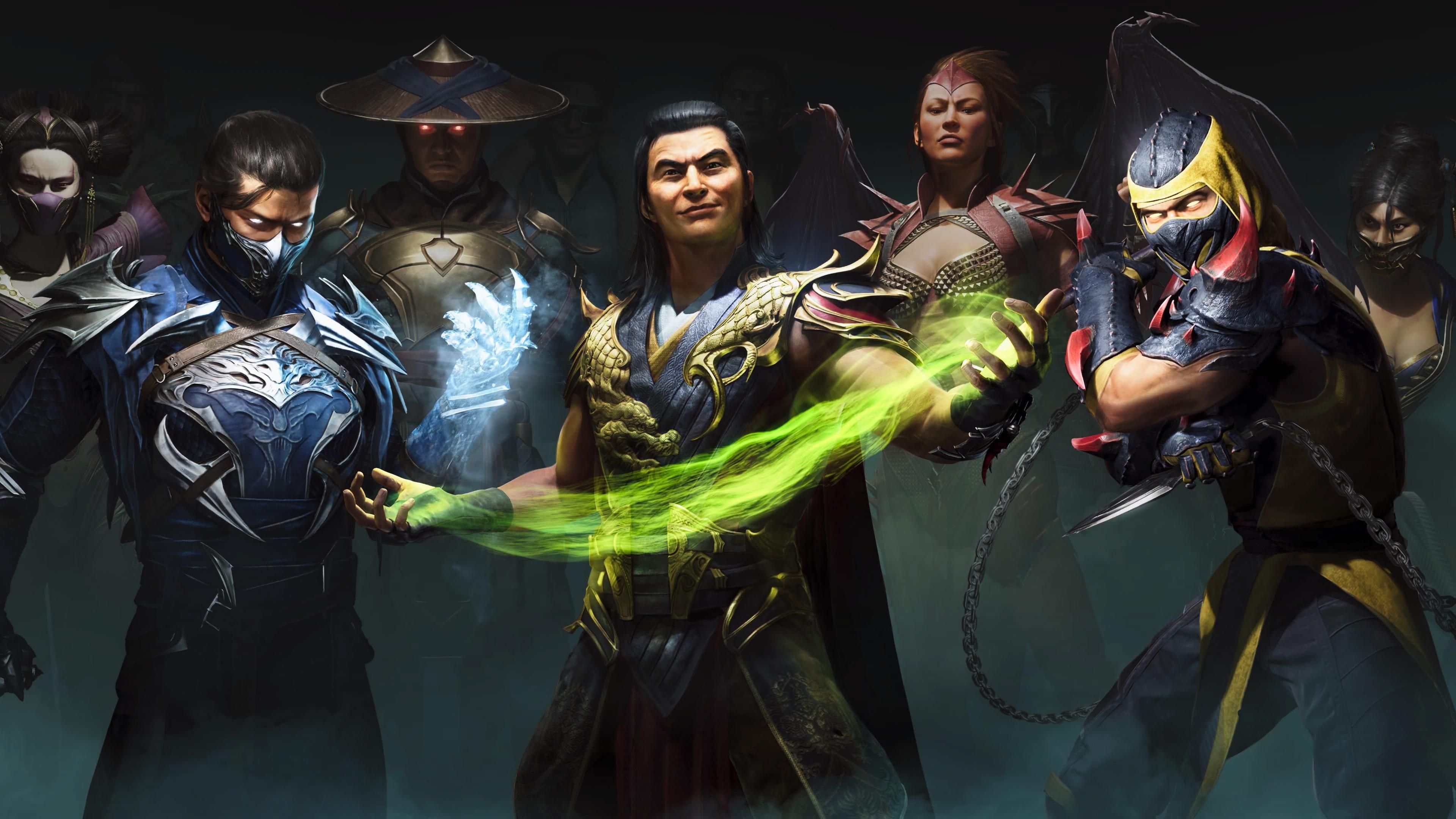 Shang Tsung and a series of alternate versions of classic characters around him.