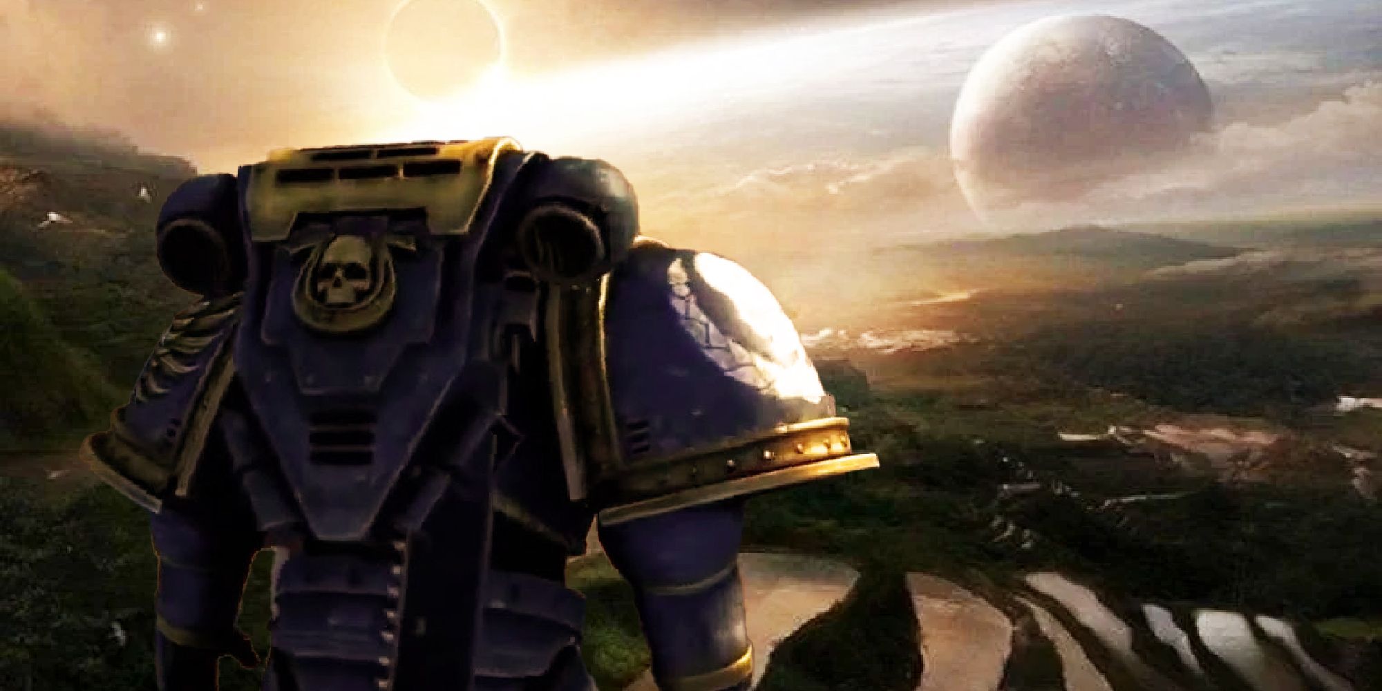 A Space Marine looking into the distance on Thanos' farm