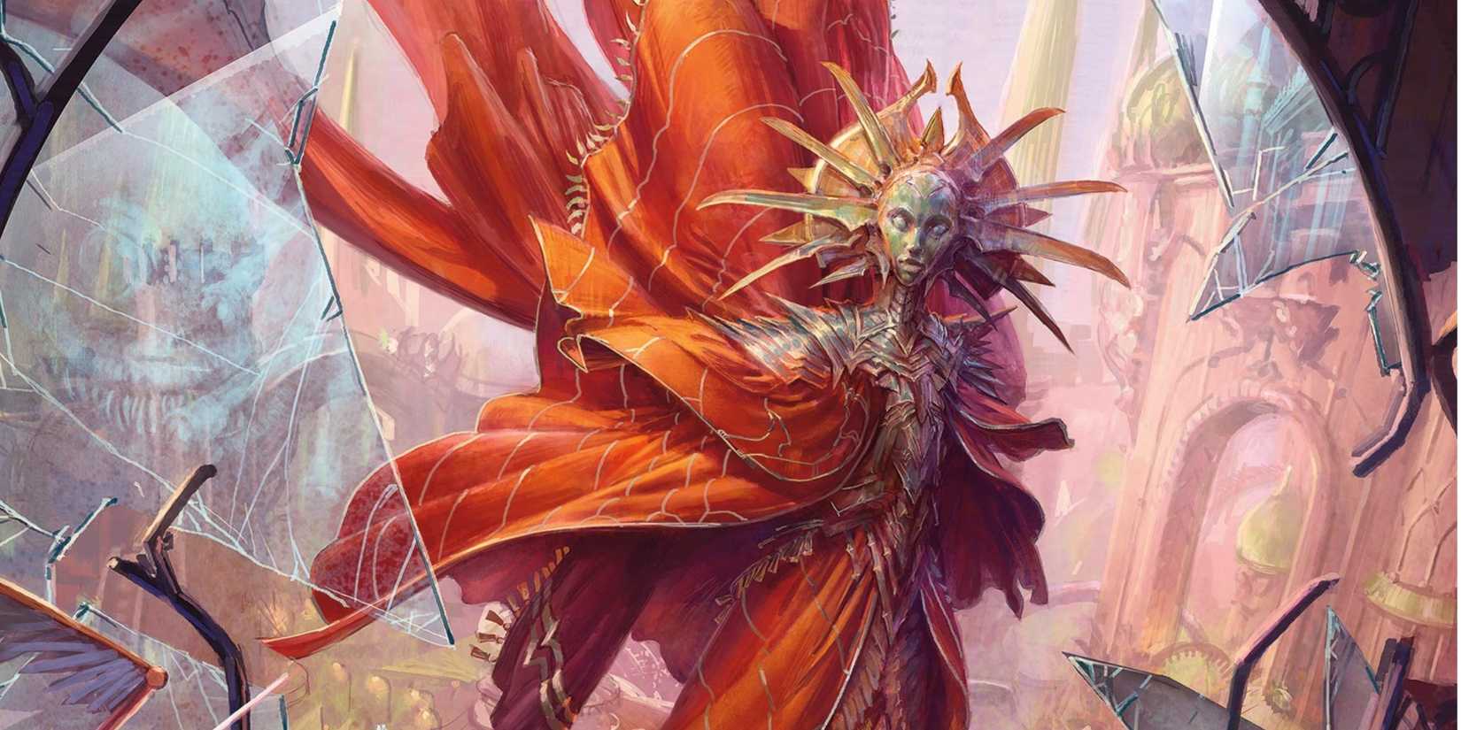 DND The Lady of Pain stares into a broken glass window