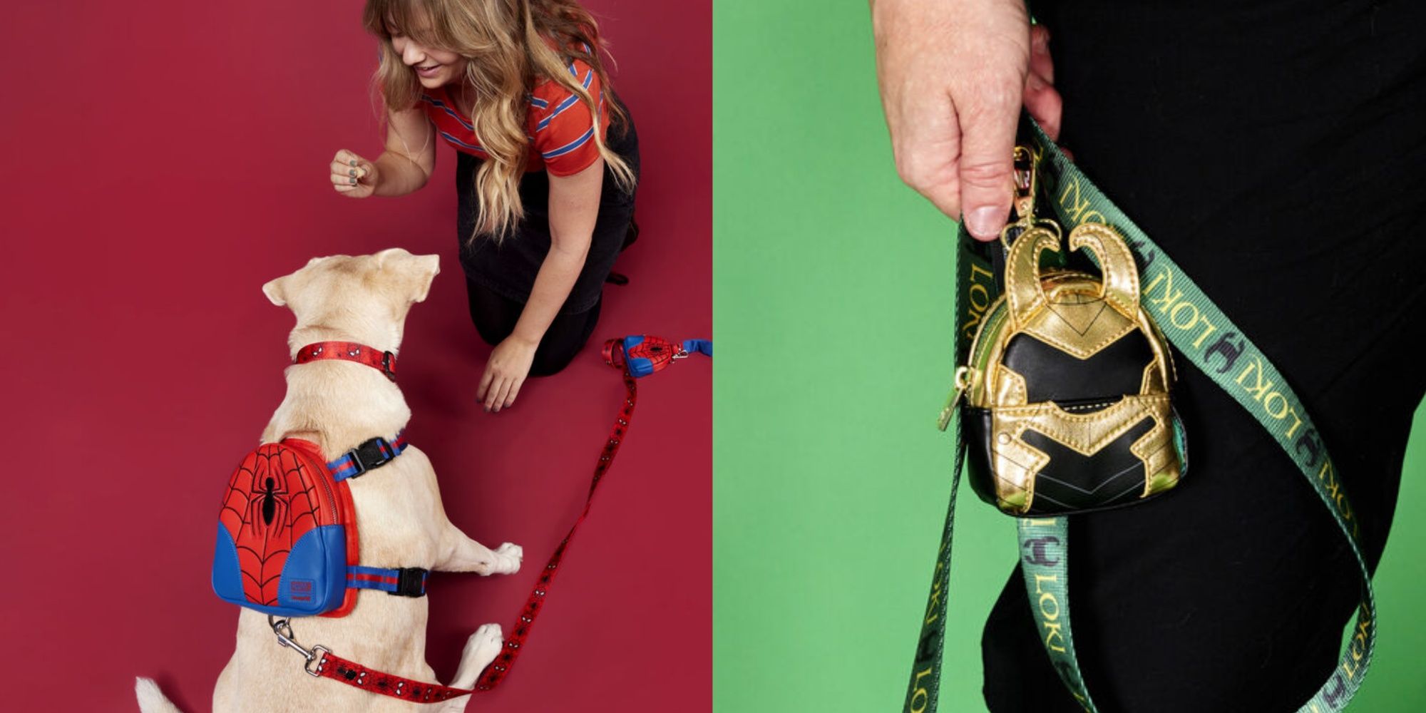 Loungefly Marvel Spider-Man Hundehalsband – Verstellbar, Nylon, Mit Emaille-Anhänger, Größe L (18–29 Zoll)