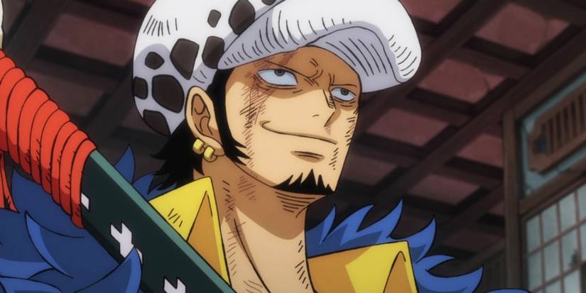 trafalgar law in wano outfit looking up one piece