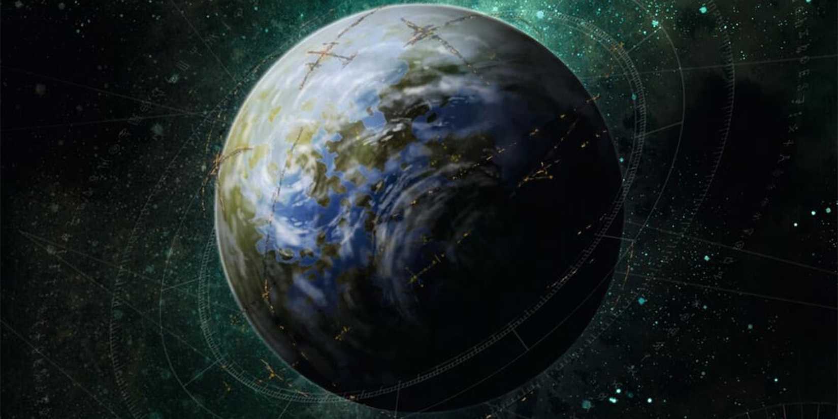 The planet Cadia in Warhammer 40,000 from orbit.