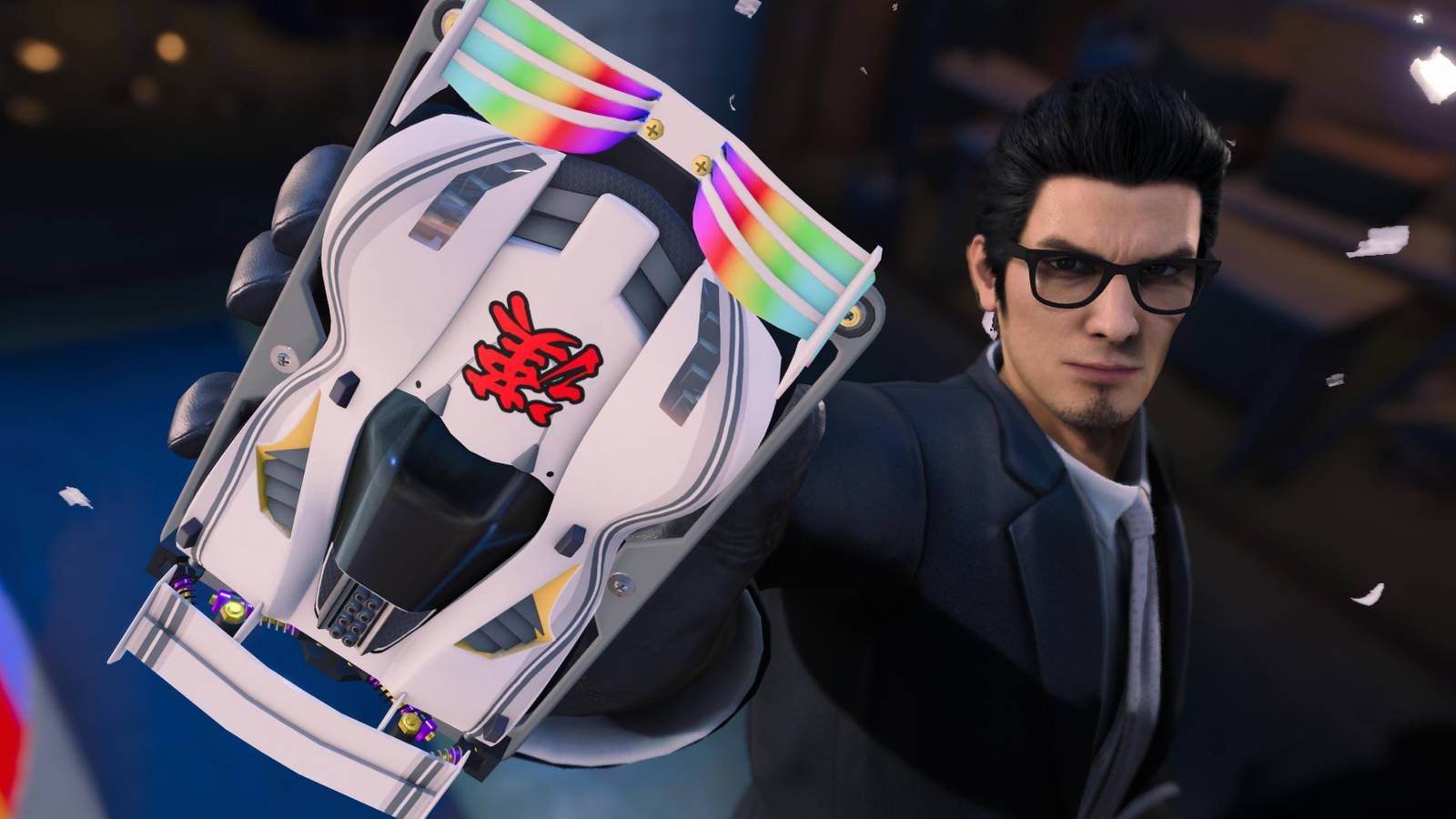 Like a Dragon Gaiden, Pocket Racer Parts, Kiryu proudly holding up his ...