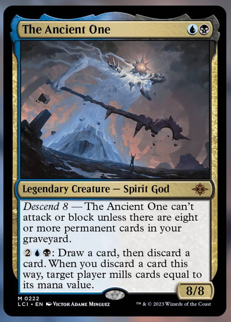 mtg descend cards Commander Deck EDH Deck The Mycotyrant 100 Magic Custom Deck Moonveil Games Delirium Put a 4/4 white Angel creature token with flying onto the battlefield if there are four or more card types among cards in your graveyard. set:lci o:descended Scryfall Magic: