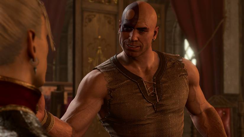 Minsc speaking in the Elfsong Tavern in Baldur's Gate 3.