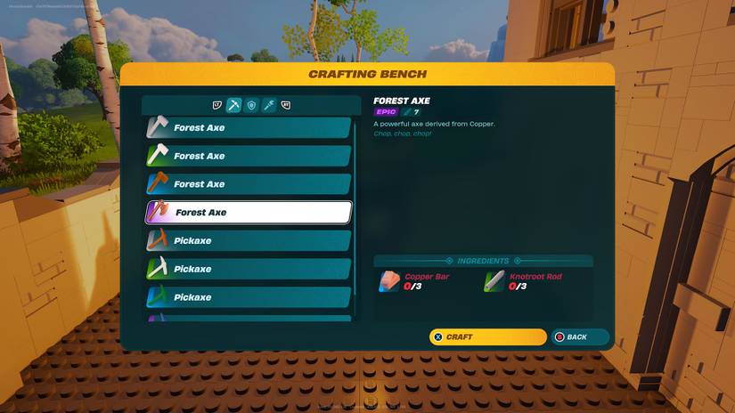 How To Unlock And Craft Every Weapon And Tool In Lego Fortnite