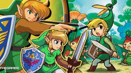 Game art from Cadence Of Hyrule, The Legend Of Zelda: A Link To The Past and The Minish Cap.